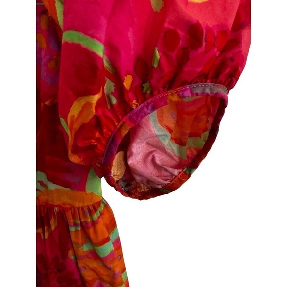 Farm Rio x Anthropologie Fruit Brush Puff Sleeve Midi Dress NWOT XS - Picture 10 of 10